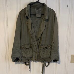 Young Fabulous & Broke olive green women’s medium slouch field bomber jacket